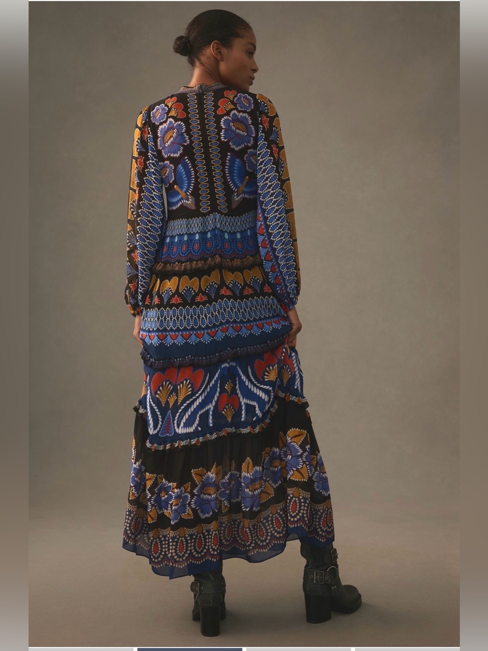 FARM RIO AINIKA SPARKLE LONG-SLEEVE MAXI DRESS - Picture 4 of 5